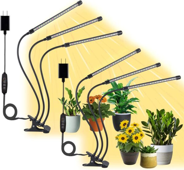 2-Pack 3-Head Clip On Grow Light