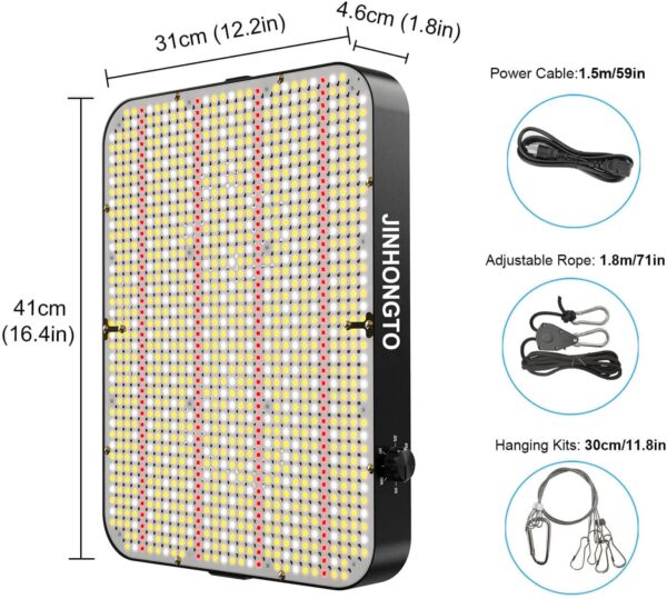JINHONGTO CR1200 2000W LED Grow Light - Image 6
